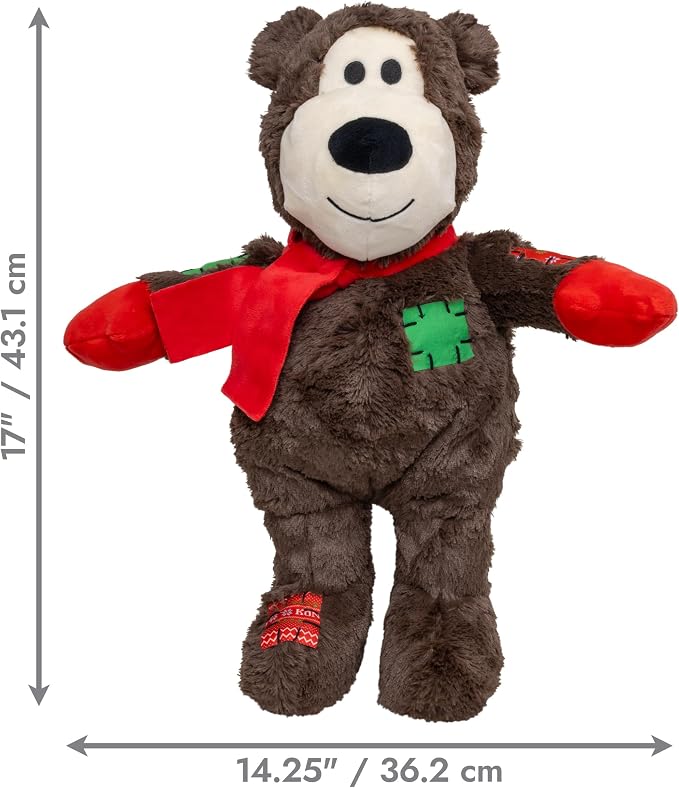 KONG Holiday Wild Knots Bear Dog Toy – (2 Pack, Jumbo)