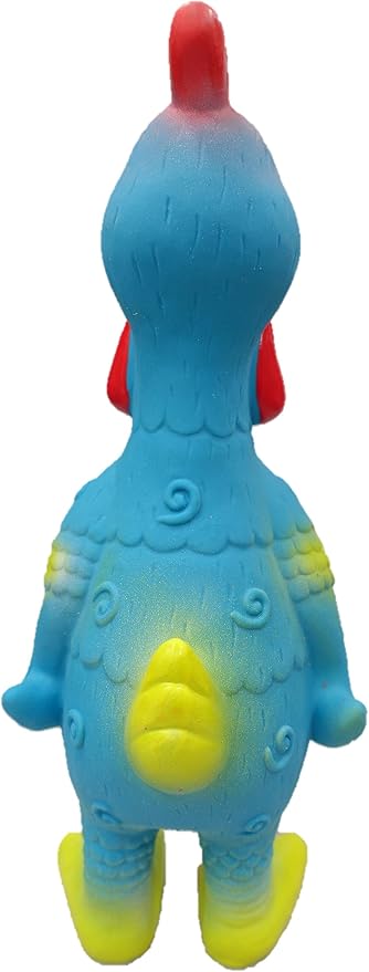 Latex Chicken Design with Swirl Pattern Dog Toy (Blue)
