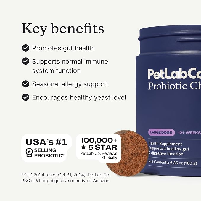 PetLab Co. Probiotic Chews for Dogs - Tailored, Large