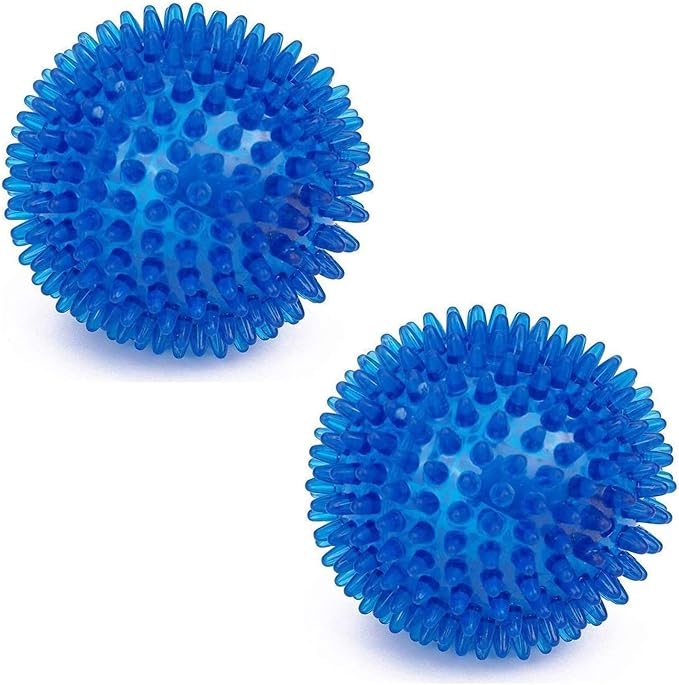 S-Lifeeling EEToys TPR Bouncy Floating Spiky Ball Squeaky Toy, 2-Pack