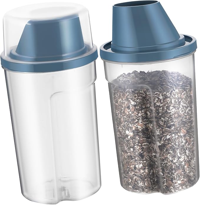 BESPORTBLE 2pcs Insulated Grain Storage Barrel Cat Food Storage Container Airtight Pet Food Bins Wide Mouth for Easy Refill Freshness