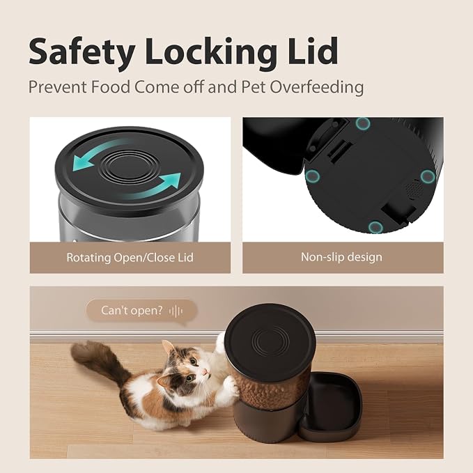 IMIPAW Automatic Cat Feeder with Camera and Water Fountain, HD AI Pet Recognition, APP Remote Control, Timed Food Dispenser, Two-Way Audio, Night Vision Function, 3L Fountains for Drinking with Filter