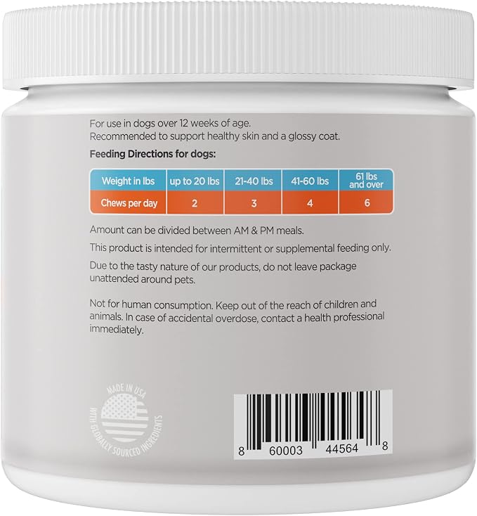 PawMedica Omega 3 Chews for Dogs - Skin & Coat Support, 90 Count