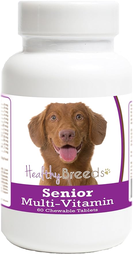 Healthy Breeds Older Dog Vitamins for Nova Scotia Duck Tolling Retriever - OVER 200 BREEDS - Veterinarian Formulated Daily Dietary Chewable Tablet - 60 Chews