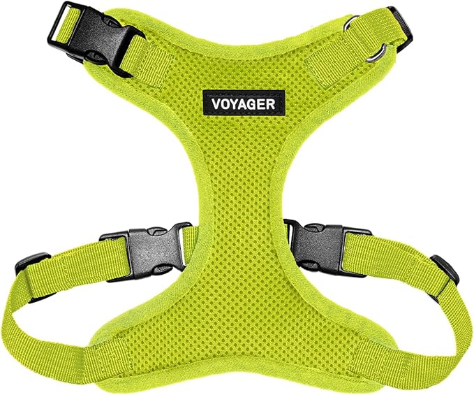 Voyager Step-in Lock Dog Harness - Lime Green, X-Small | 13 - 16" in Chest, Adjustable, Breathable Air Mesh, Lightweight for Daily Walks, Strong Clips, Heavy Duty D-Ring