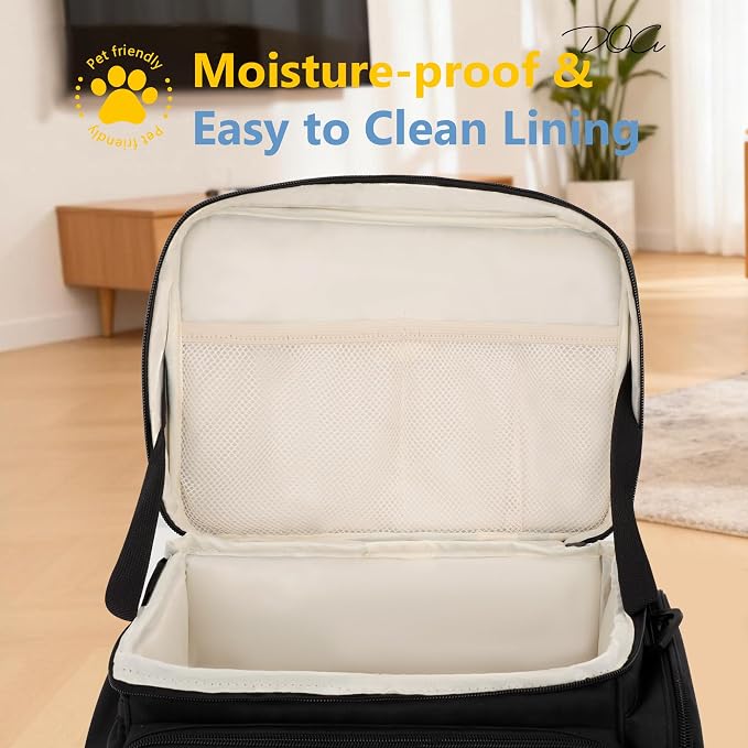 Modoker Dog Travel Bag Airline Approved, 2 Bowls, 2 Food Containers & Feeding Mat