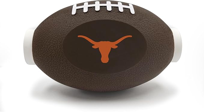 Pets First NCAA Texas Longhorns Football Treat Dispensing Toy for Dogs and Cats, Rubber Ball Pet Toy, Interactive Fun Doggie Treat Toy, Natural Rubber Feeding Toy (TX-3622)