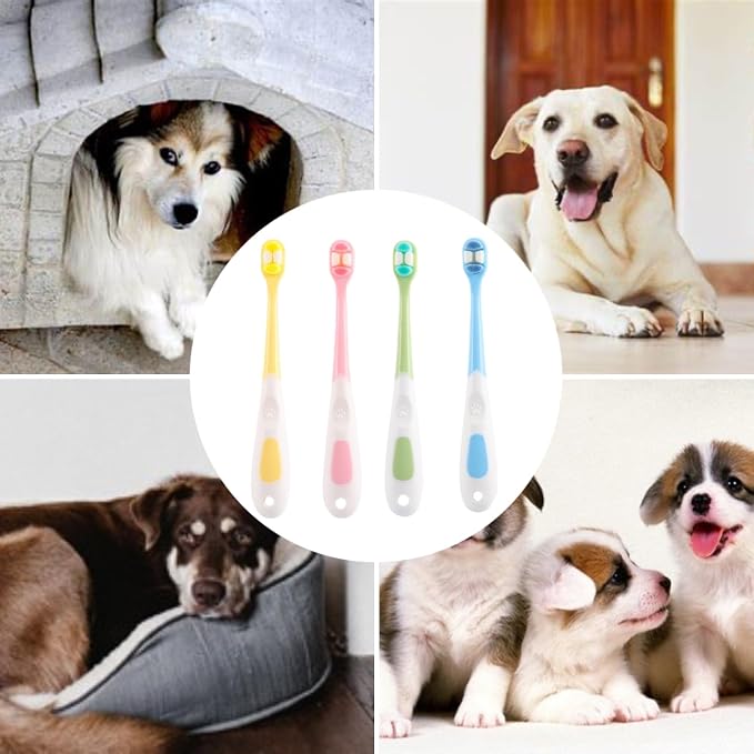 Dog Toothbrush, 4 PCS, Ultra Soft, for Pet, Puppy, Kitten | Cat Toothbrush, Tinny Teeth Brush