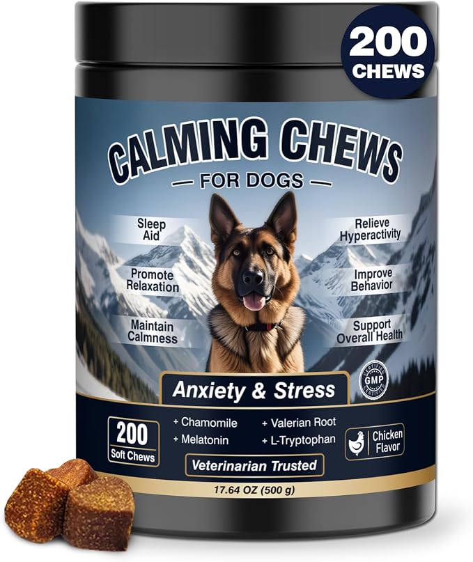 200ct Dog Calming Soft Chews, Chicken, Melatonin, 200-Pack, 200ct