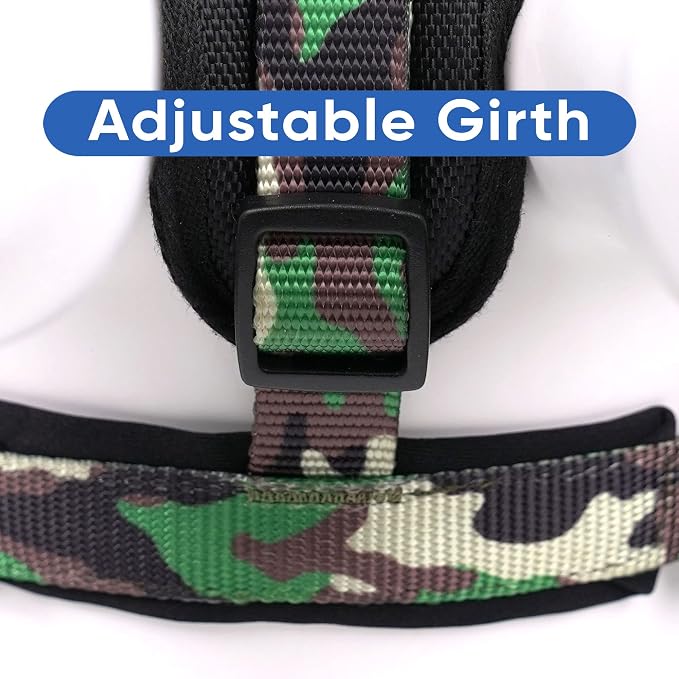 Pawtitas Reflective Padded Dog Harness for Large Dogs – Adjustable Step-in Vest | Fits Chest 27–33 in | No Pull Training Harness | L | Green Camouflage