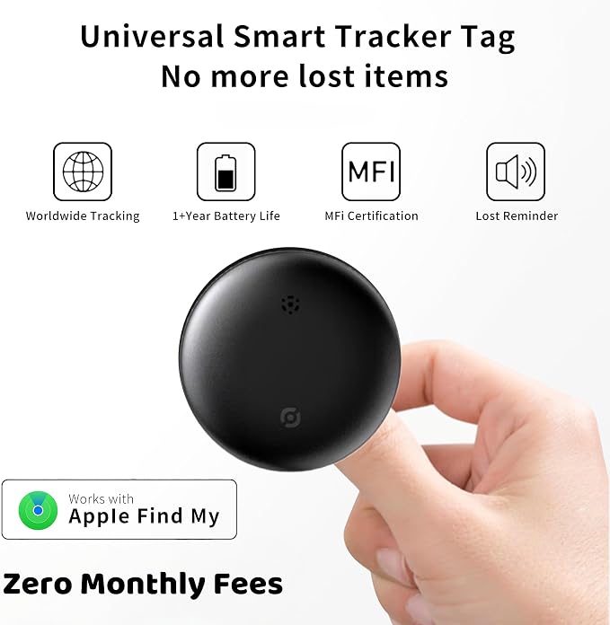 Mini GPS Tracker for Vehicles, Hidden Magnetic Car Tracker, No Subscription, Real Time Tracking Device for Cars, Dogs, Keys, Luggage, GPS para Carros Rastreador - Works with Apple Find My (iOS Only)