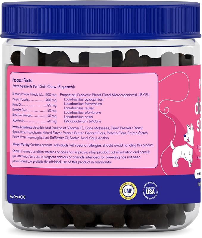 PupGrade Digestive Support for Dogs, Peanut Butter Flavor - 120 Soft Chews