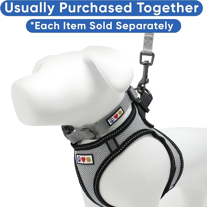 Pawtitas Dog Vest Harness Made with Breathable Air Mesh | All Weather Vest Harness for Extra Large Dogs with Quick-Release Buckle - Grey Mesh Dog Harness for Training and Walking Your Pet.