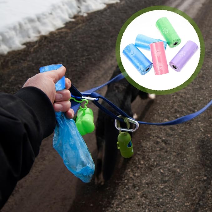 BESPORTBLE 20pcs Biodegradable Dog Waste Bags with Printed Design, Portable Pet Poop Storage Bags for Outdoor Use, Eco-friendly Pooper Scoopers for Dogs Random Color