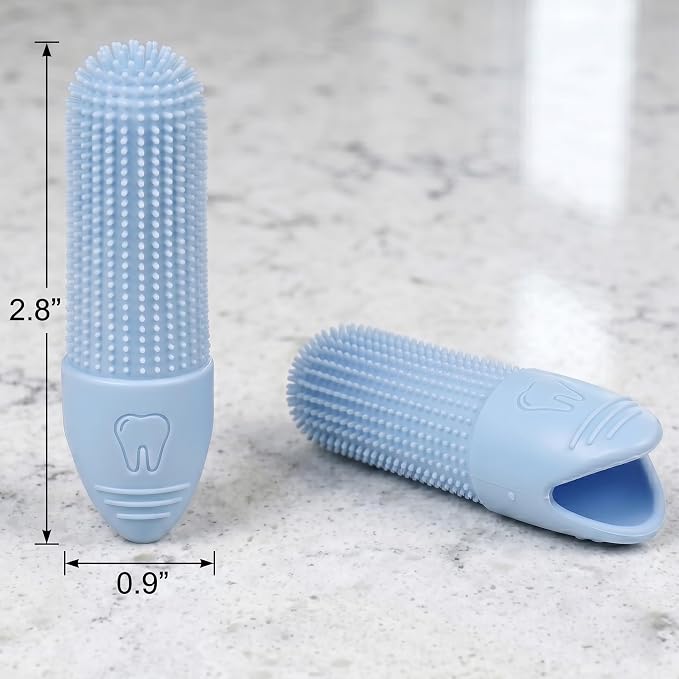 Hampton Distribution 2-Pack Pet Dental Care Kit - 360° Silicone Dog & Cat Finger Pet Toothbrush
