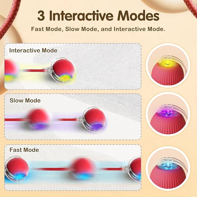Interactive Cat Toys for Indoor Cats - Motion Activated Cat Balls with 360° - Kitten Toys to Relieve Boredom for Bored Kitten Pet Cats Dogs (Green)