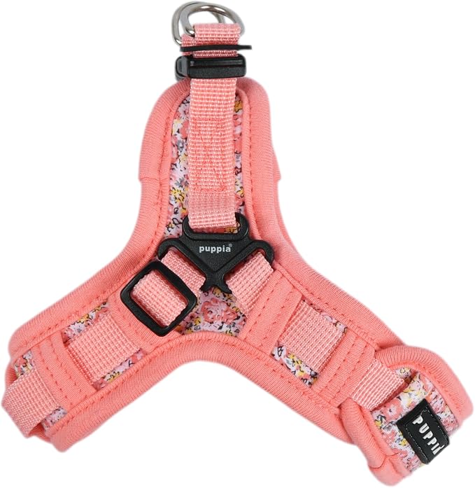 Puppia Kealoha Dog Harness X Fashionable Flower Pattern Spring Summer Harness for Small and Medium Dogs, Pink, Large