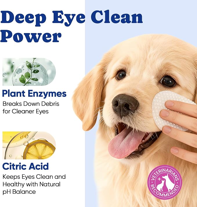 Dog Eye Wipes, Tear Stain Remover, Coconut, 100 Ct