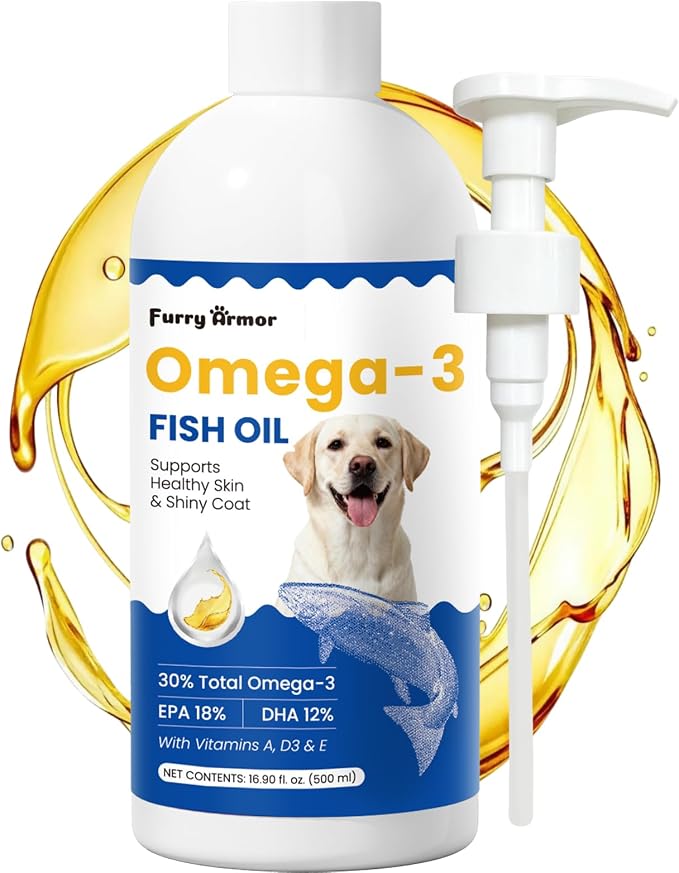 Omega 3 Fish Oil for Dogs & Cats, 300mg EPA+DHA, 16.9 oz