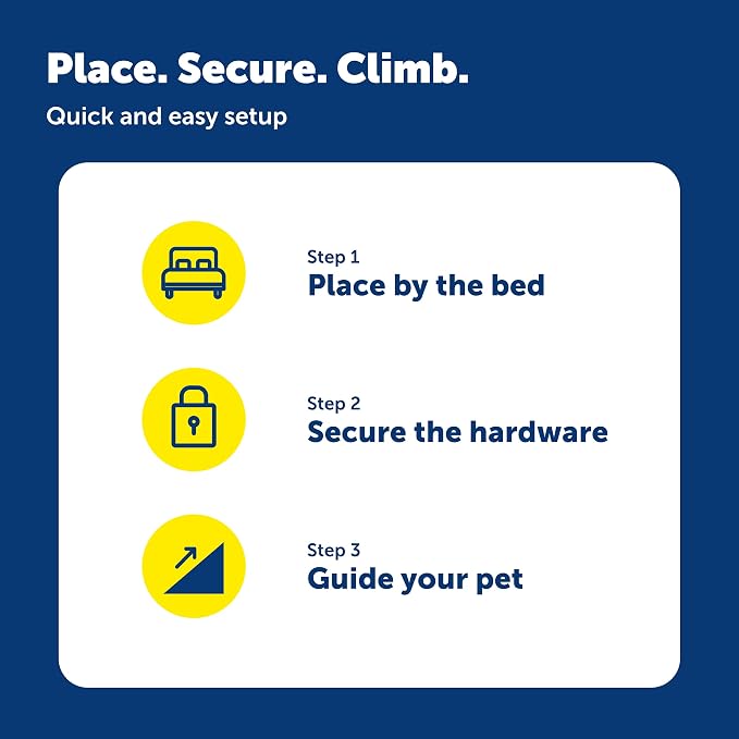 PetSafe CozyUp Wooden Pet Bed Ramp, White | Durable Wood Ramp with High-Traction Carpet Surface, for Small Dogs & Senior Dogs/Cats Up to 120 Lb, 70"L x 16"W x 25"H