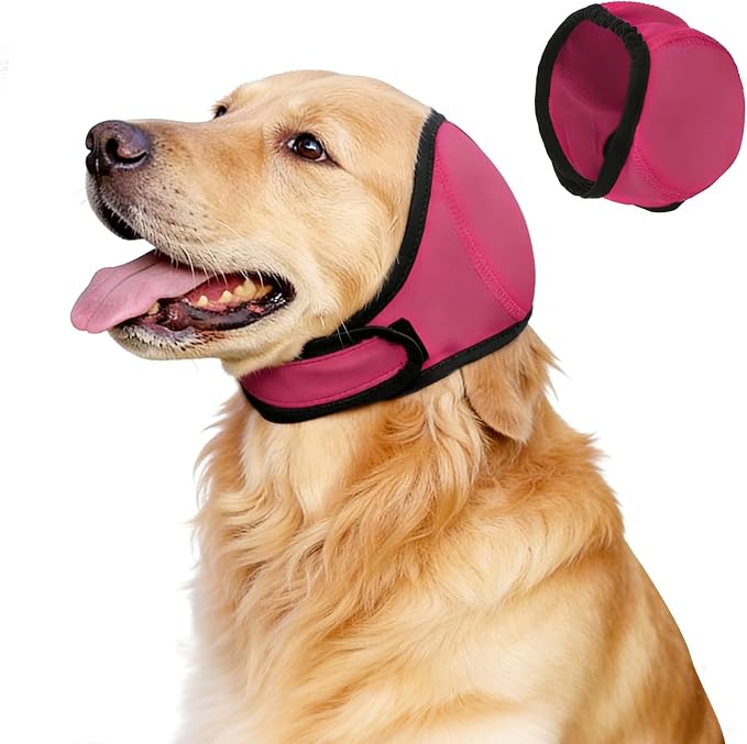 Dog Ear Muffs &No Flap Ear Wraps for Dogs for Swimming, Bath & Noise Anxiety Relief – Waterproof Ear Covers for Aural Hematoma Prevention, Quick-Dry Calming Hoodie for Grooming, Fireworks, Vet Visits