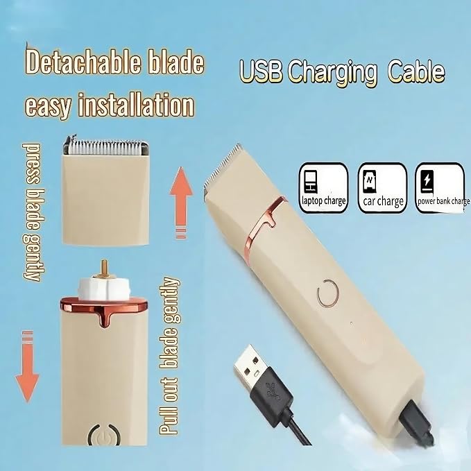 Low Noise 4-in-1 Dog Grooming Clippers Kit - Beige