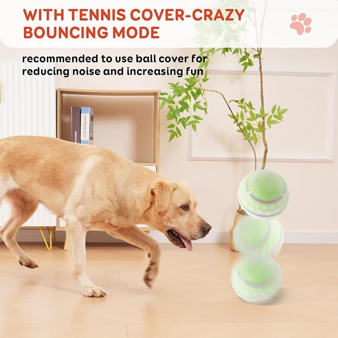 Interactive Dog Toys for Small & Medium Dogs, Pet Toys with Rechargeable & Waterproof, Automatic Rolling Dog Balls with Silicone Cover