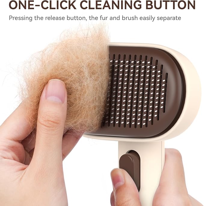 Aumuca Cat Brushes for Indoor Cats Dog Hair Brush for Shedding Long or Short, Brown