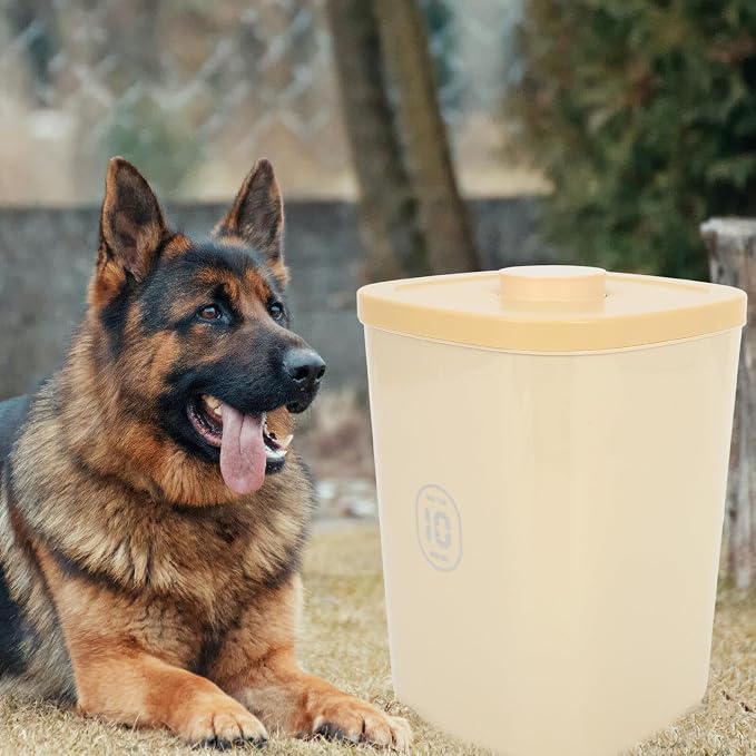 GANAZONO Large Capacity Pet Food Storage Bin with Airtight Vacuum Seal, Large, Yellow