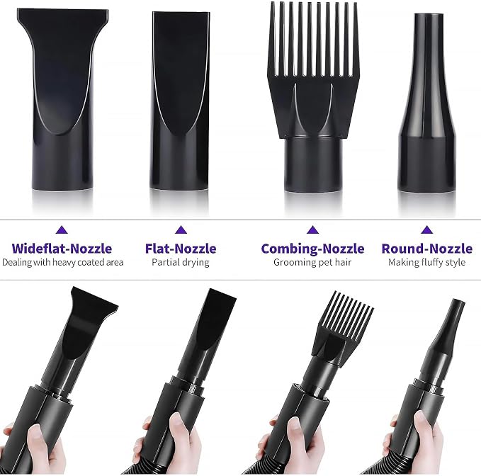 2800w 75m/s Pet Dryer Stepless Adjustable Speed Temperature Dogs Grooming Blow Dryer with Heater for Pets Hair Dryer