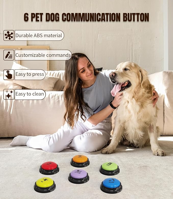 Acools Dog Buttons for Communication, 6 Pcs