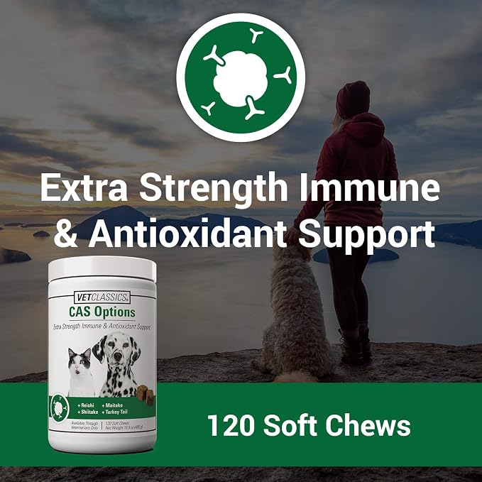 Vet Classics CAS Options Immune Support Supplement for Dogs- 120 Soft Chews