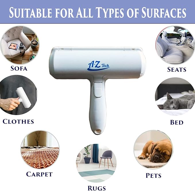 Comfortable Handle Reusable Pet Hair Remover | Cat & Dog Instant Hair Remover for Bedding, Carpet & Furniture | Suitable for Every Material | Hair-Free Home Guaranteed | Cost Effective Product.