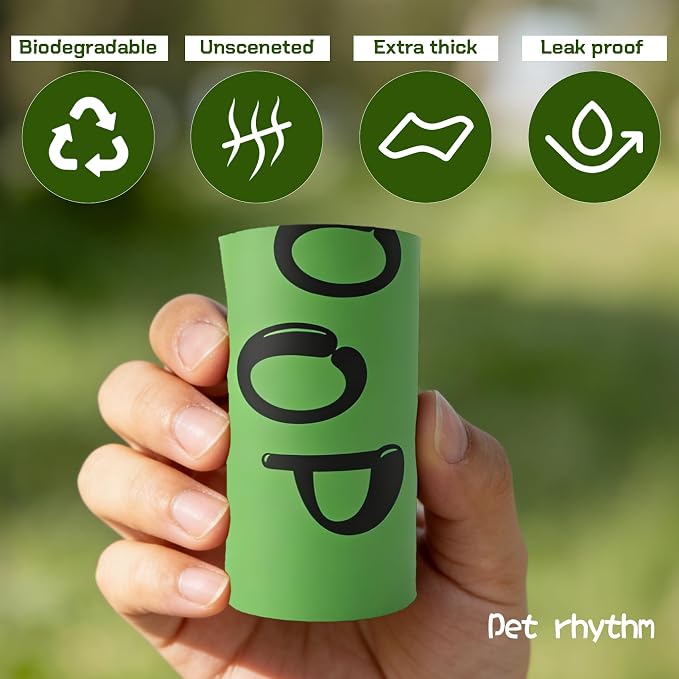 Dog Poop Bags Rolls-Biodegradable dog poop bags, Compostable Dog Waste Bags, ASTM D6400 & EN 13432 Compliant BPI Certified Pet Waste Bags. Earth Friendly 240 waste bag including dispenser