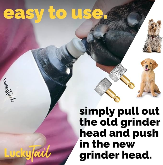 LUCKY TAIL Dog Nail Grinder Replacement Heads, 2-Pack