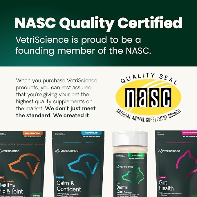 VetriScience HMB Healthy Muscle & Strength Supplement for Dogs, Mobility Support & Muscle Builder with Collagen, Calcium, Vitamin D & Curcumin, Powder, Pork, 8.47 oz - New Look