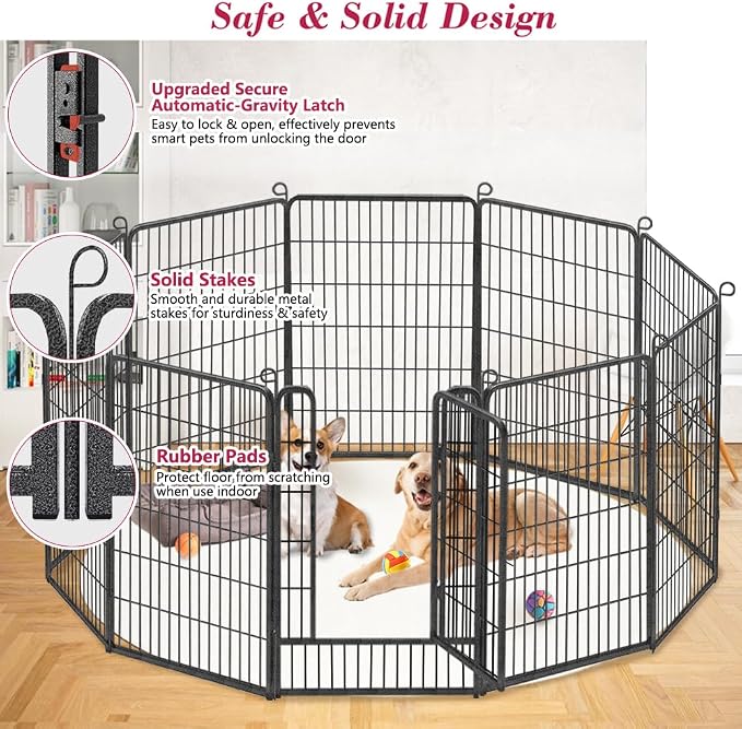 Rustproof Dog Playpen Fence, 40in 10 Panels