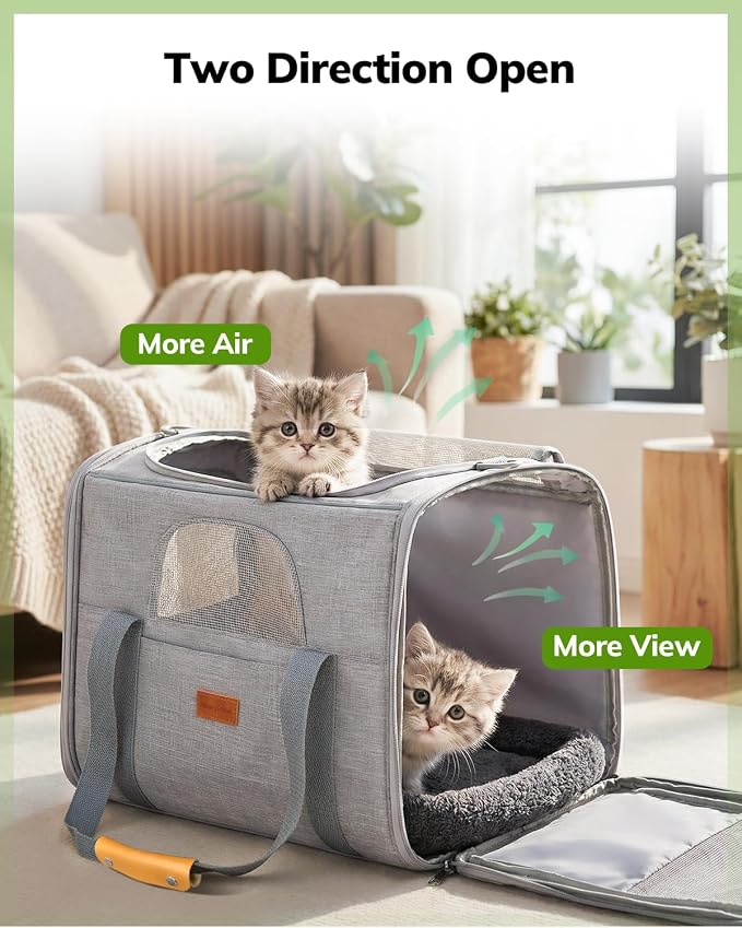 Morpilot Pet Travel Carrier Bag, Light Gray