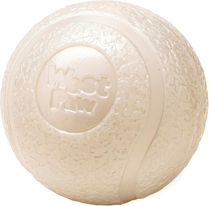 WEST PAW Boundr Ball Dog Fetch Toy – Bouncing Toys for Dogs, Fetch, Catch, Chewing, Play – Floatable, Recyclable Balls – Small Glow 2-Pack
