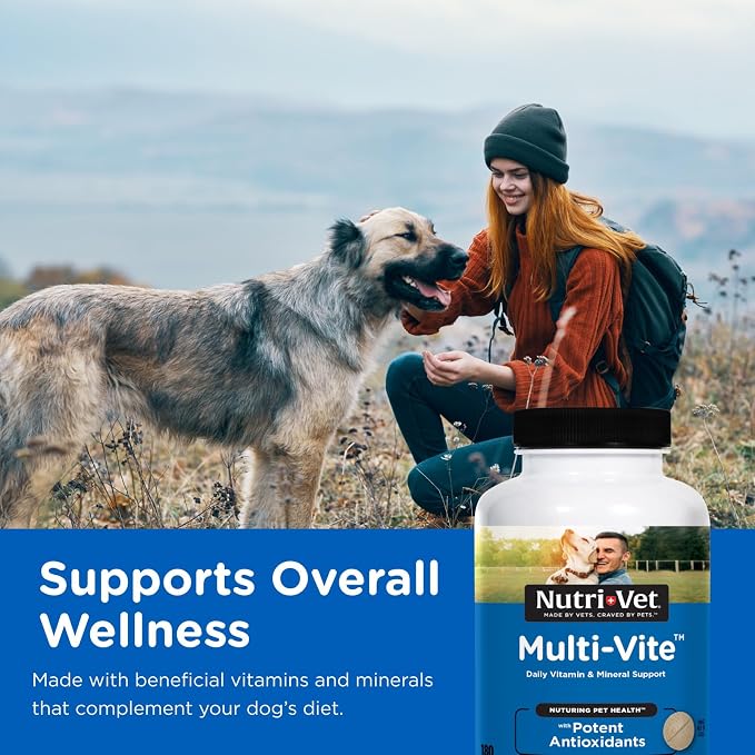 Nutri-Vet Dog Multivitamin, Daily Multivitamin for Dogs, 180 Count | Daily Multivitamin, Dog Vitamins, Dog Vitamins & Supplements, Immune Support, Balanced Nutrition, Overall Pet Health