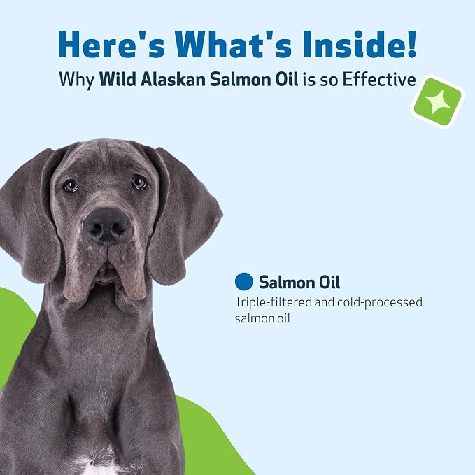 Pet Wellbeing Wild Alaskan Salmon Oil for Dogs - Skin & Coat, 16 fl oz