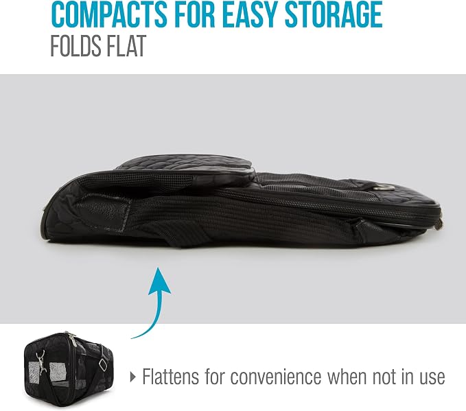 Sherpa Pet Carrier, Spring Wire Frame, Airline Approved, Black Lattice, Large