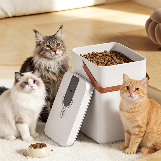 Vacuum Sealed Pet Food Storage Container 13L Airtight Dry Food Bucket for Cats Dogs with Rechargeable Battery Technology