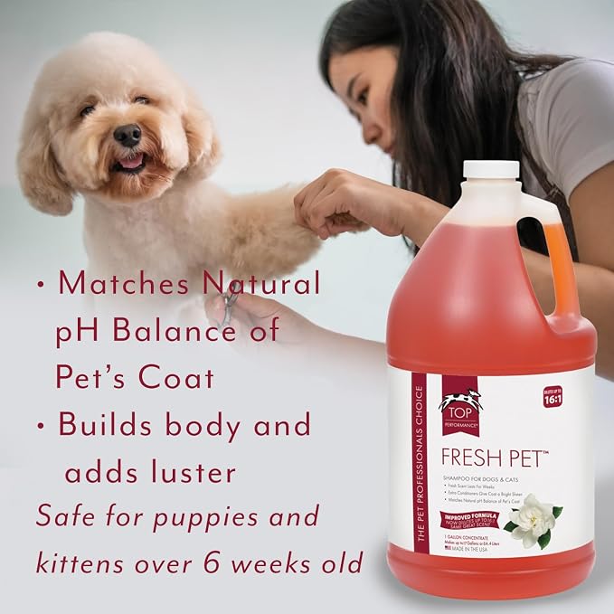 Top Performance Fresh Pet Shampoo, 1-Gallon,Black