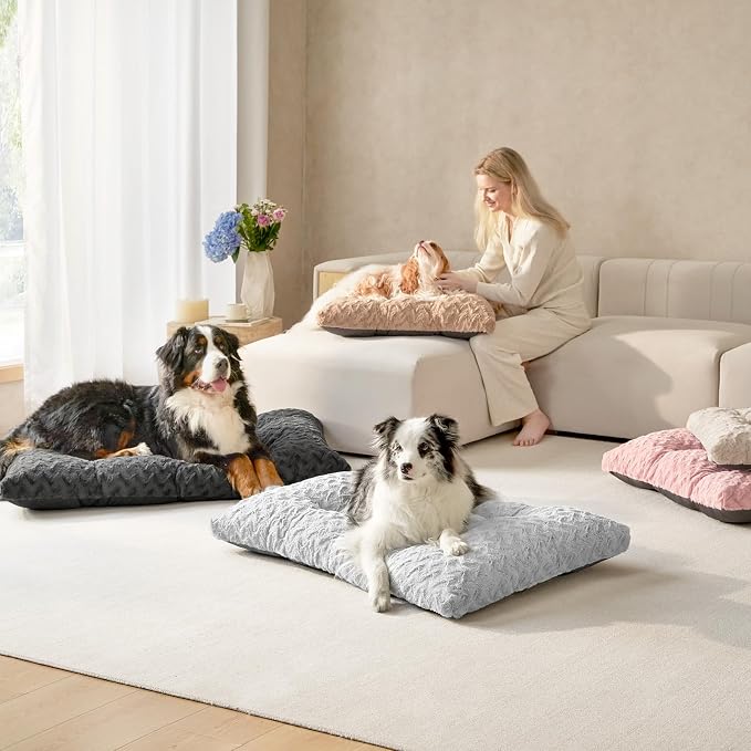 EHEYCIGA Washable XL Dog Beds Large Sized Dog, 44x32 Inch Pet Bed, Grey