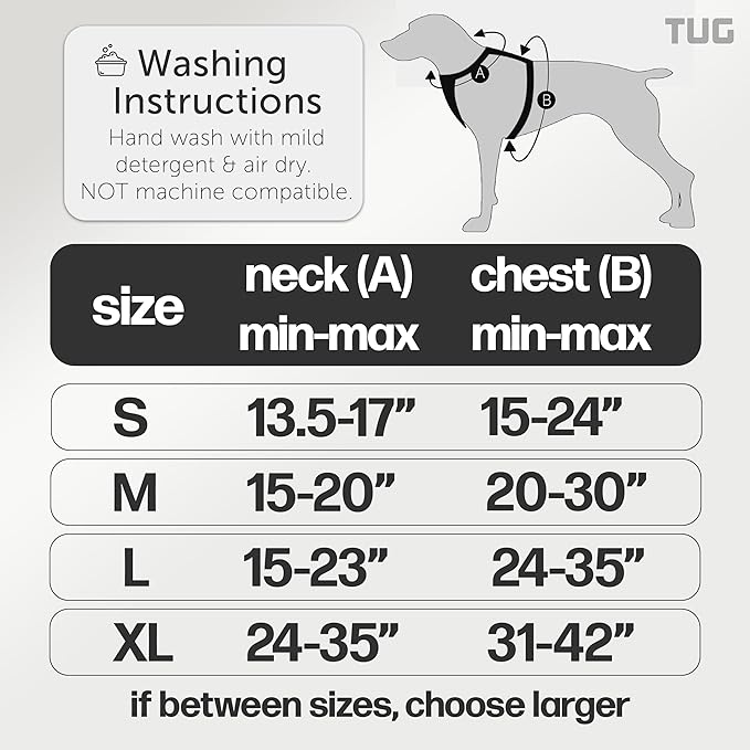 TUG Grab Dog Harness with Built-in Magnetic Traffic Leash (Medium/Green) | Padded Magnetic Traffic Handle | Dual Leash Clips | 4-Point Adjustable Fit | Durable Nylon