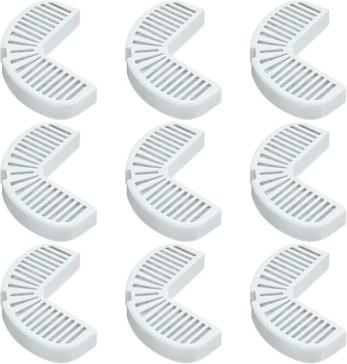 Pioneer Pet Replacement Filters for Ceramic & Stainless Steel Fountains, Raindrop Filters (9 Filters)