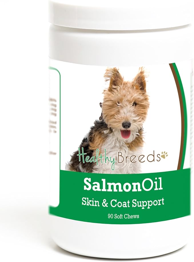 Healthy Breeds Wire Fox Terrier Salmon Oil Soft Chews 90 Count, Brown