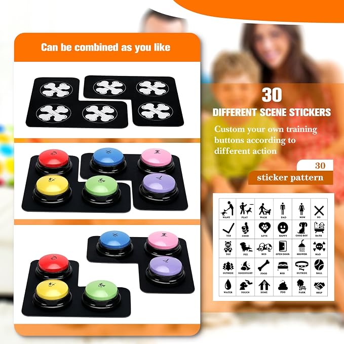 Dog Buttons for Communication, 6 Pcs