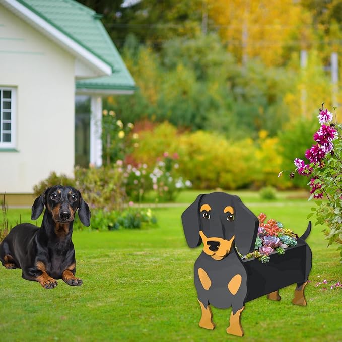 Dachshund Dog Planter Pots, Animal Shaped Flower Pot